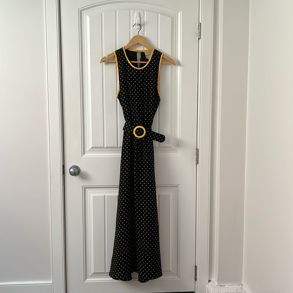 Vintage Joseph Ribkoff yellow polka dot dress